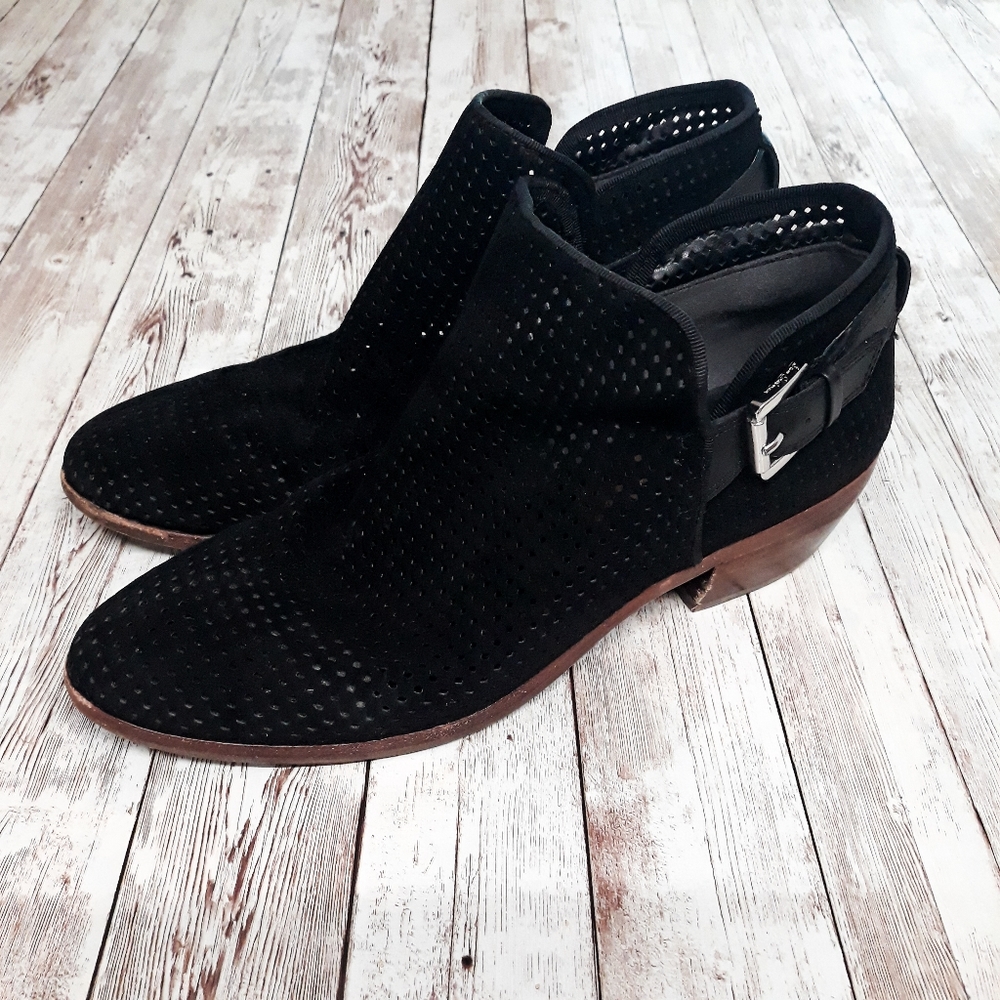 Sam Edelman Paula Cutout Booties Black Suede
